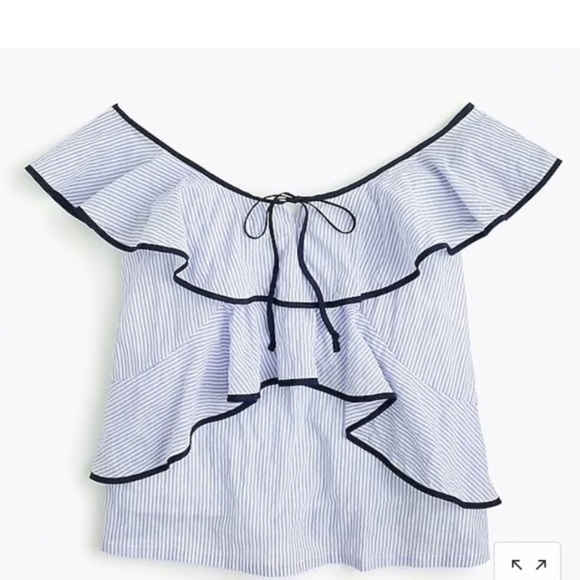 J. Crew Tops - Jcrew Tipped Ruffle Tank in Stripe